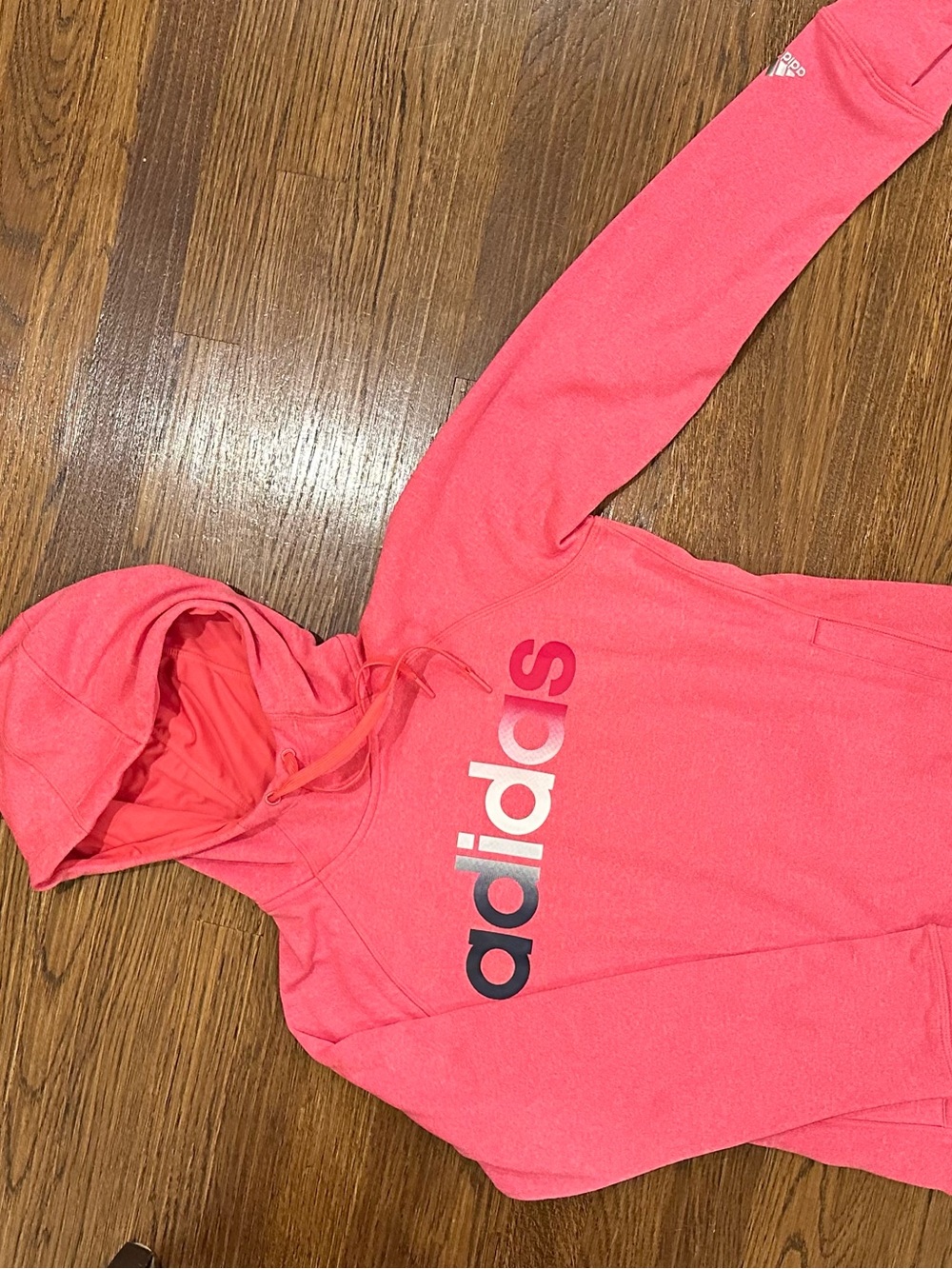 adidas Pink Hooded Sweatshirt with Logo